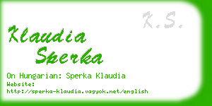 klaudia sperka business card